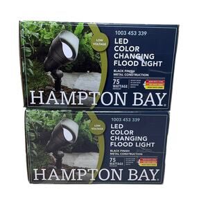 2 Pack Hampton Bay 100-Watt Low Voltage Adjustable White LED Flood Light - Black
